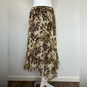 Vintage Y2K Johnathan Martin Cheetah Print Asymmetrical Midi Skirt Size Medium